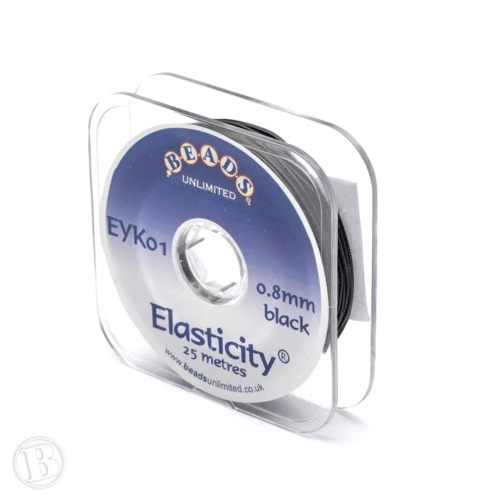 Black Elasticity 0.8mm - Reel of 25m