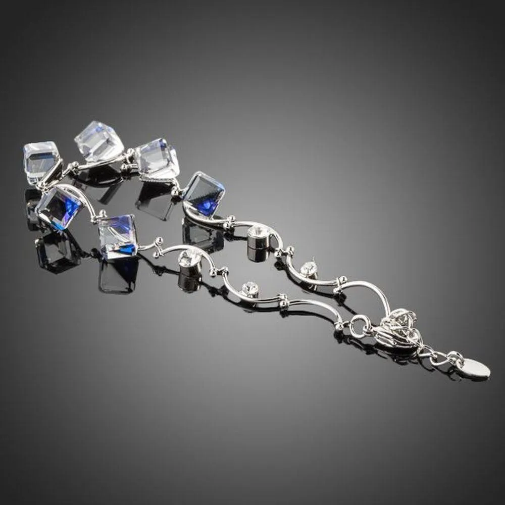 Blue Square Charm Bracelet