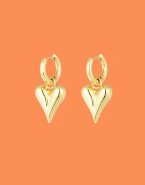 Bold heart pendant earrings