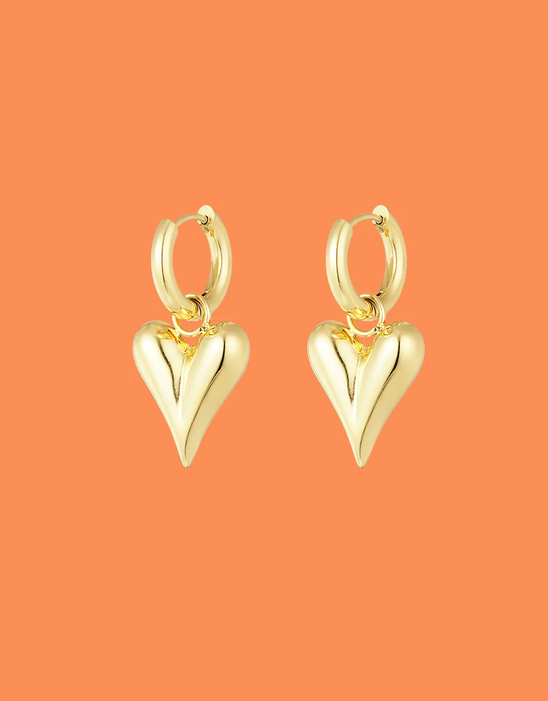 Bold heart pendant earrings