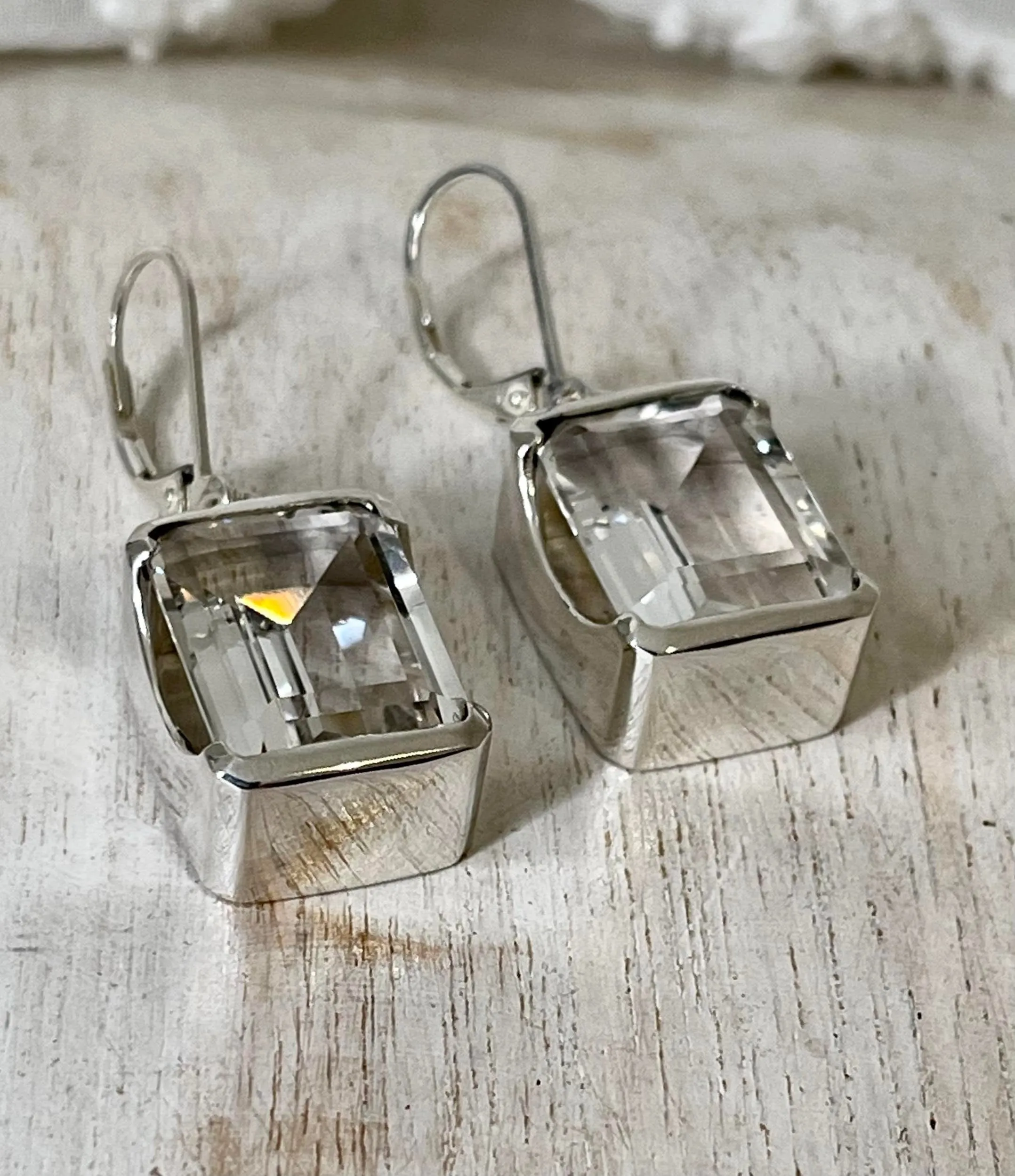 Bold White Topaz Earrings