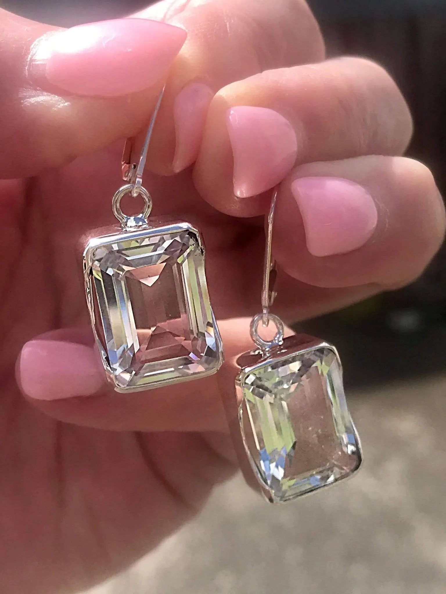Bold White Topaz Earrings