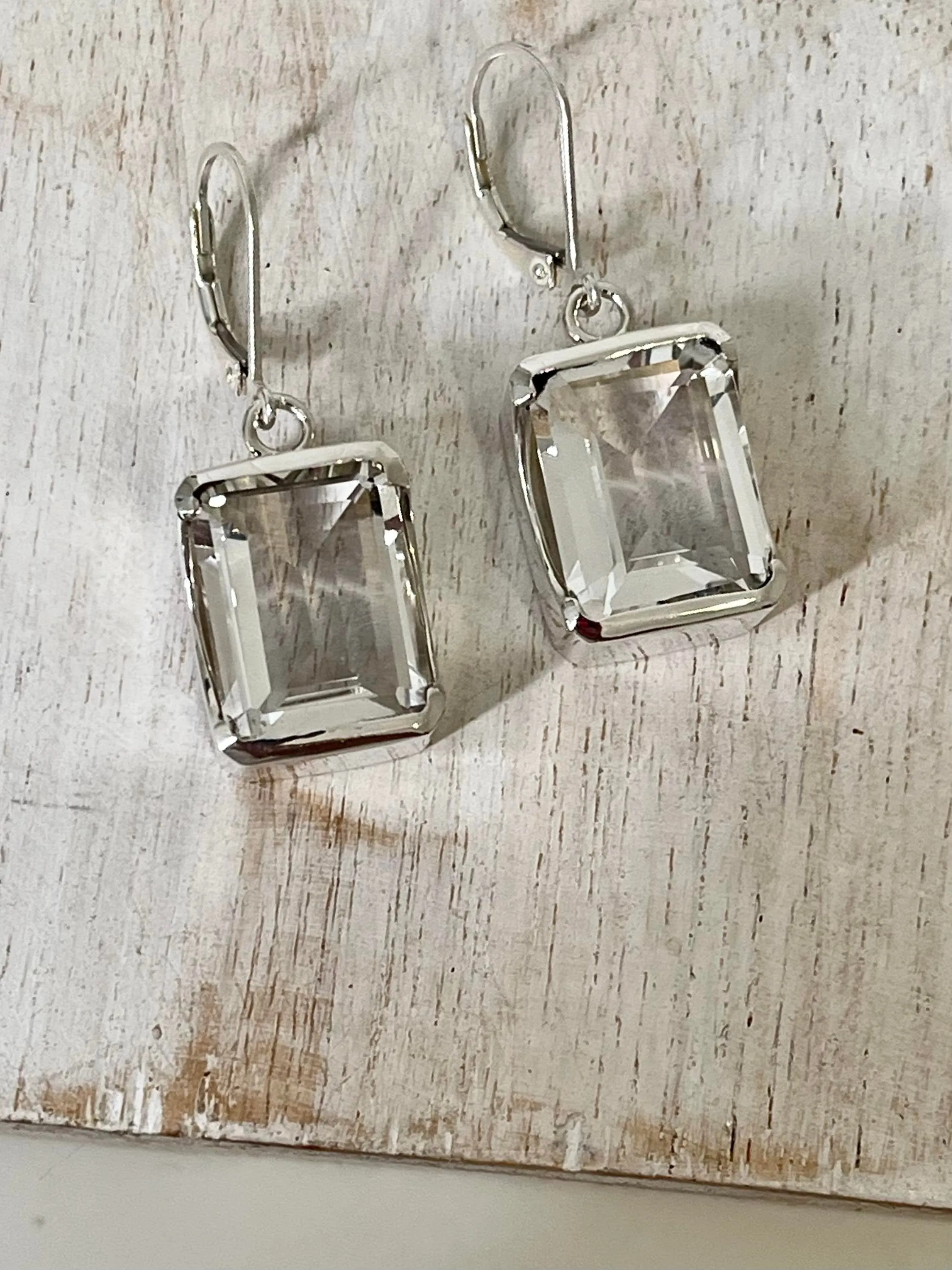 Bold White Topaz Earrings