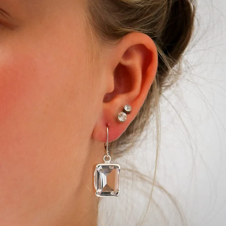 Bold White Topaz Earrings
