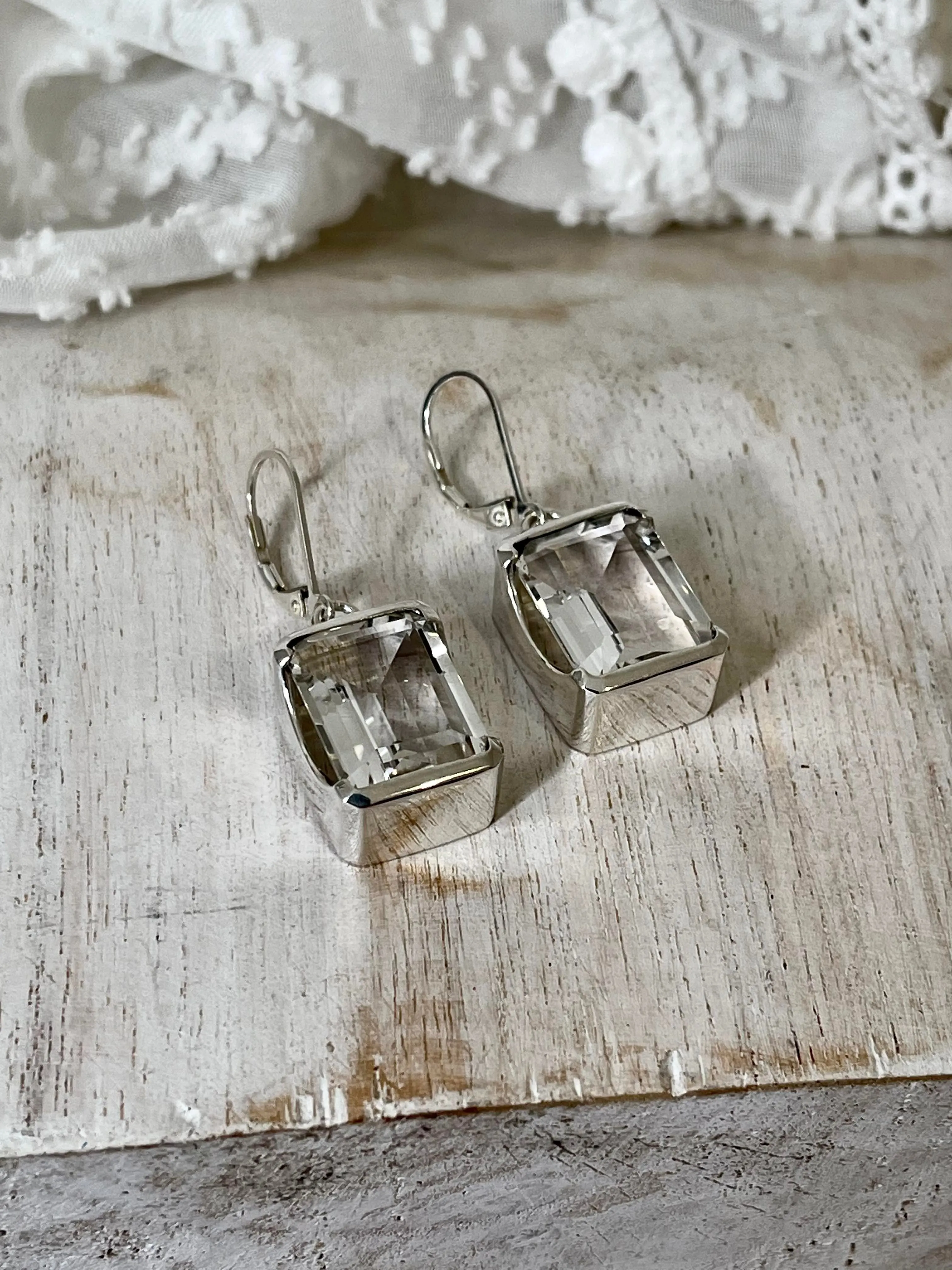 Bold White Topaz Earrings