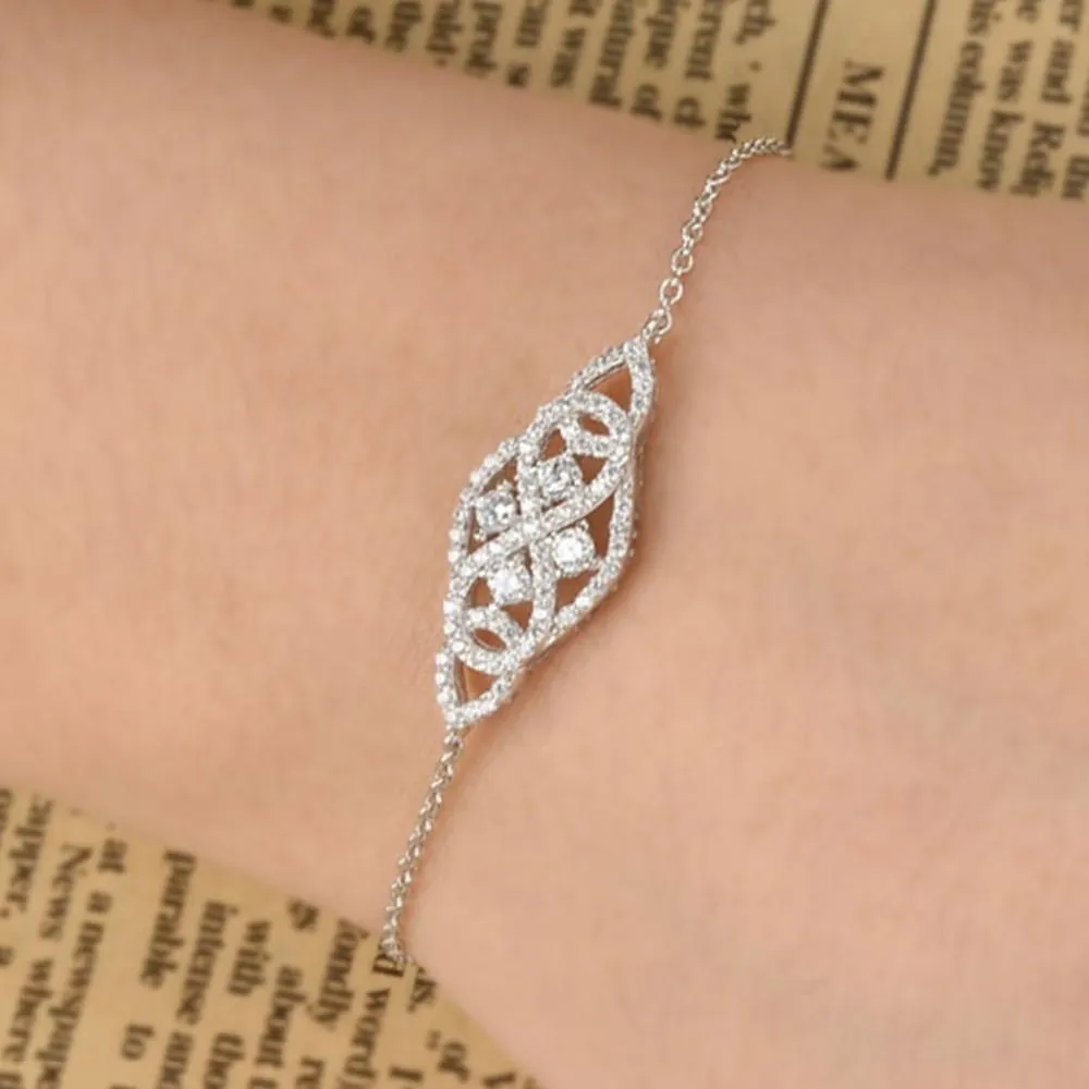 Bridal Beautiful Silver Color Bracelet For Wedding Party