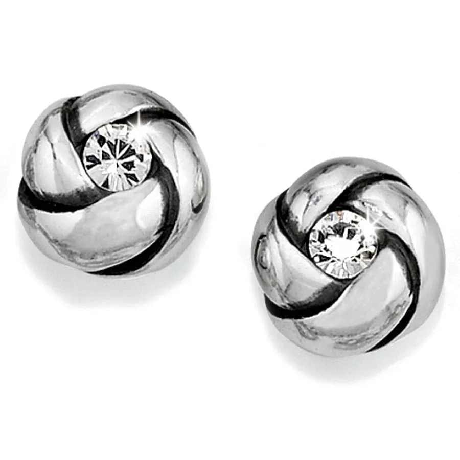Brighton Love Me Knot Mini Post Earrings-silver or silver&gold