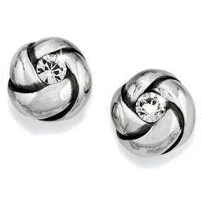 Brighton Love Me Knot Mini Post Earrings-silver or silver&gold