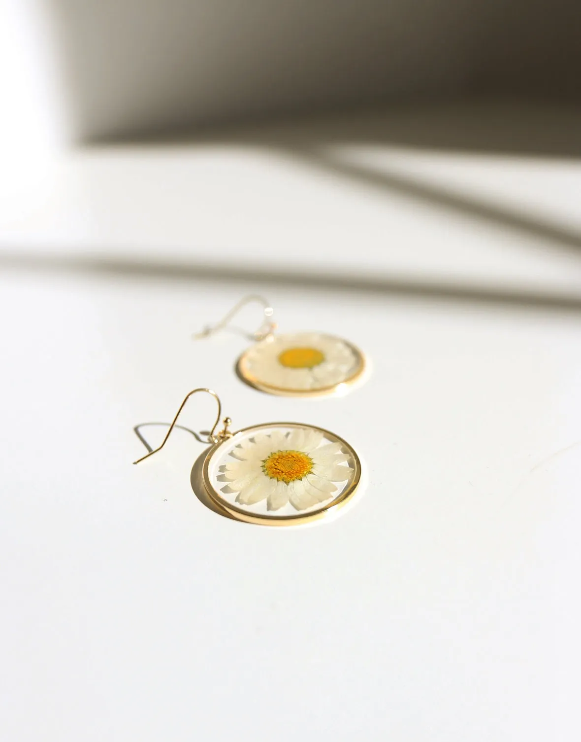 Circular Pressed Flower Earrings