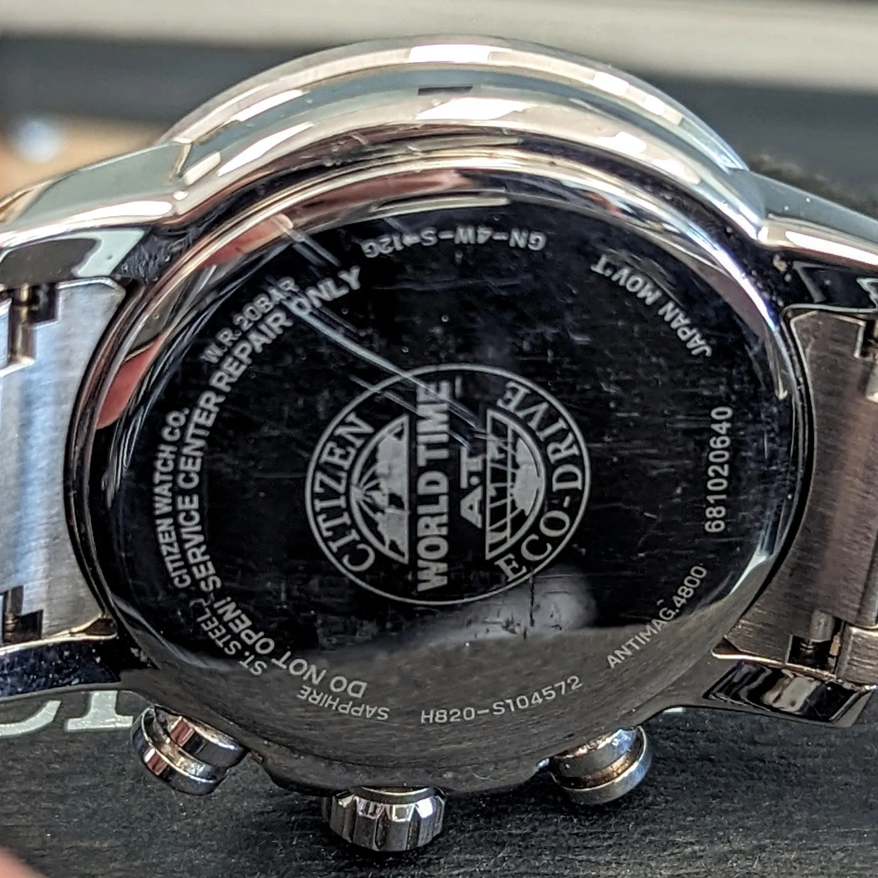 CITIZEN World Time A-T Watch Ref. AT9070-51L Eco-Drive Date Indicator Radio Controlled Wristwatch Box & Extra Links!