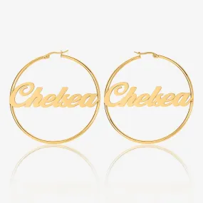 Classic Name Hoop Earrings