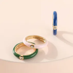 COLORED SIMPLE STYLE ENAMEL RINGS