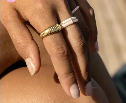 COLORED SIMPLE STYLE ENAMEL RINGS