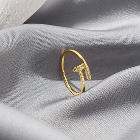 Delicate Micro-Inlaid Zircon Nail Shaped Rings