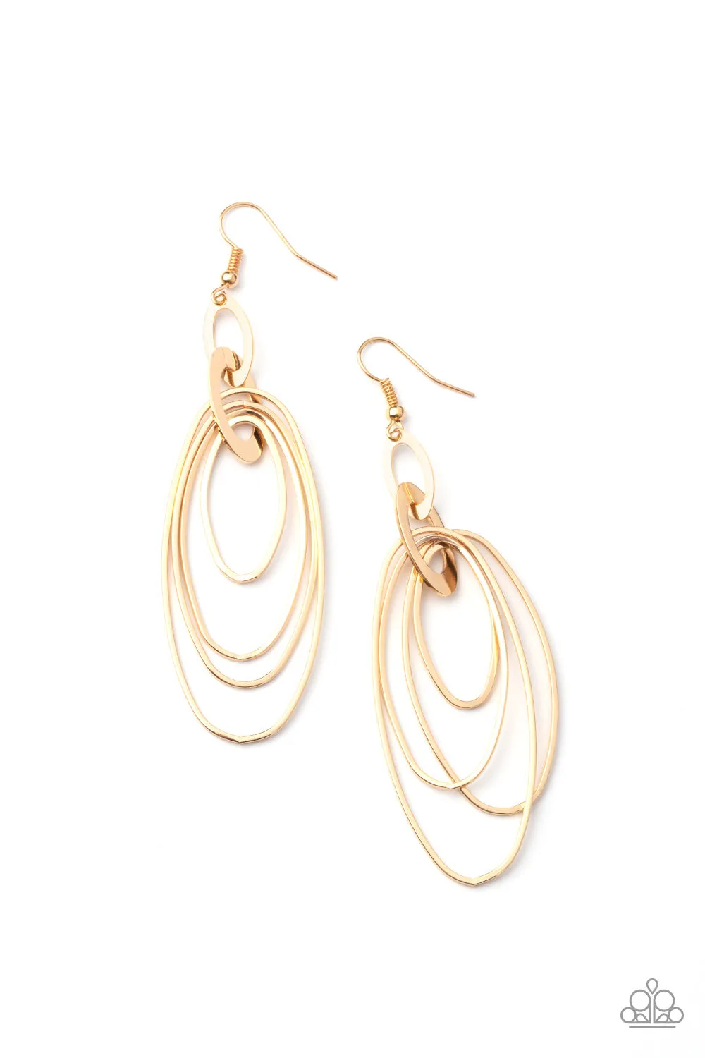 Earrings OVAL The Moon - Gold E377