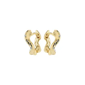 EVRA organic shaped crystal hoops gold-plated