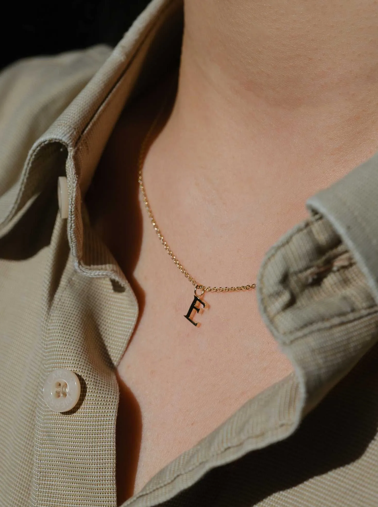 F Letter Gold Necklace