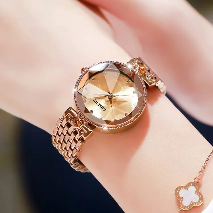 Fashion Women Elegant Glitter Crystal Wrist Watches