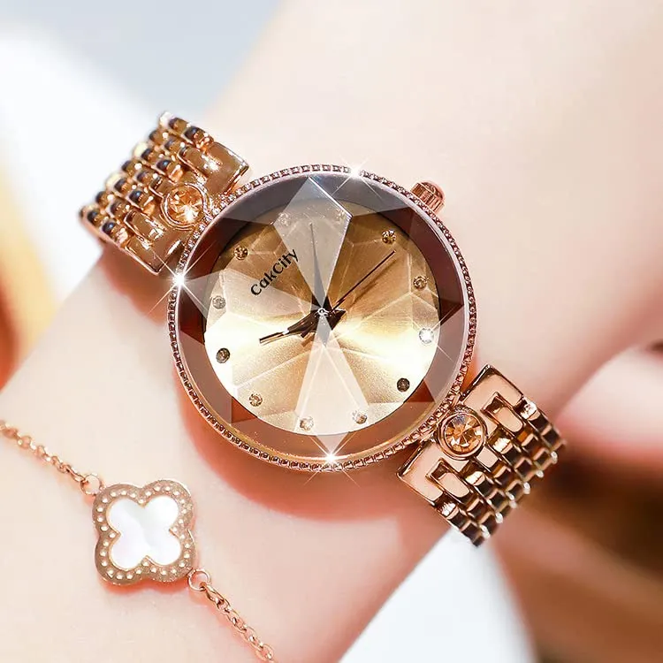 Fashion Women Elegant Glitter Crystal Wrist Watches