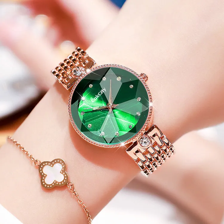 Fashion Women Elegant Glitter Crystal Wrist Watches