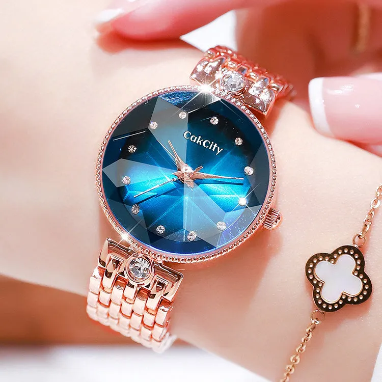Fashion Women Elegant Glitter Crystal Wrist Watches