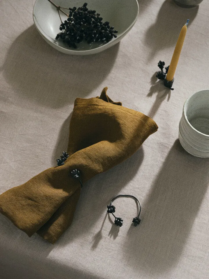 Forest Napkin Rings - Set of 4 | Black Brass | by ferm Living