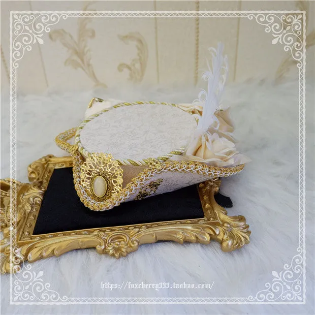 Fox Cherry-Lolita  Palace Retro Gorgeous Feather Top Hat