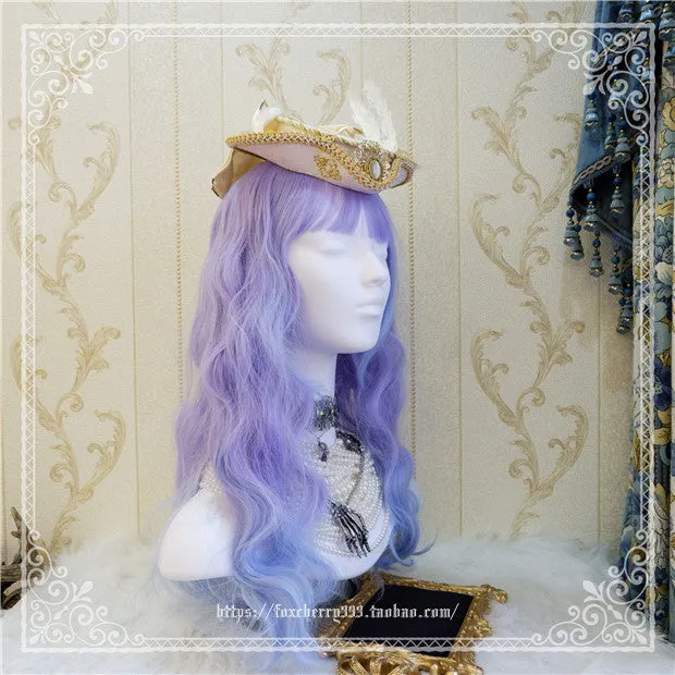 Fox Cherry-Lolita  Palace Retro Gorgeous Feather Top Hat