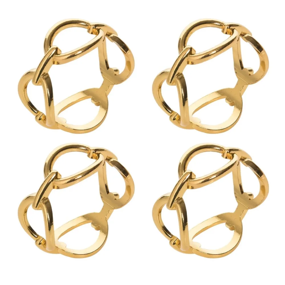 Gold Chain Link Napkin Ring - Set 4