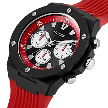Guess GW0268G2 Red Silicone Strap Men Watches