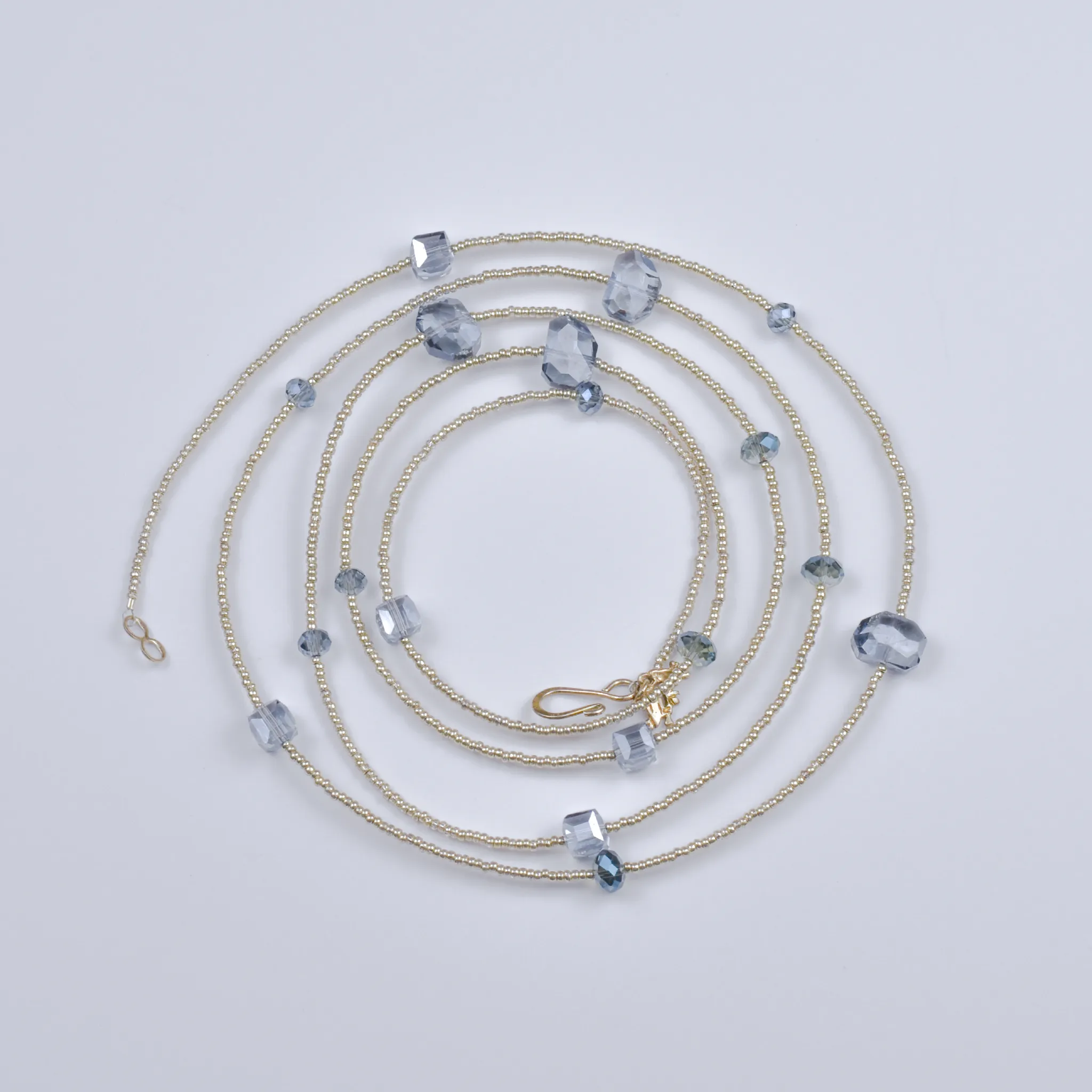 Henrietta Necklace with Blue Crystal on Silver