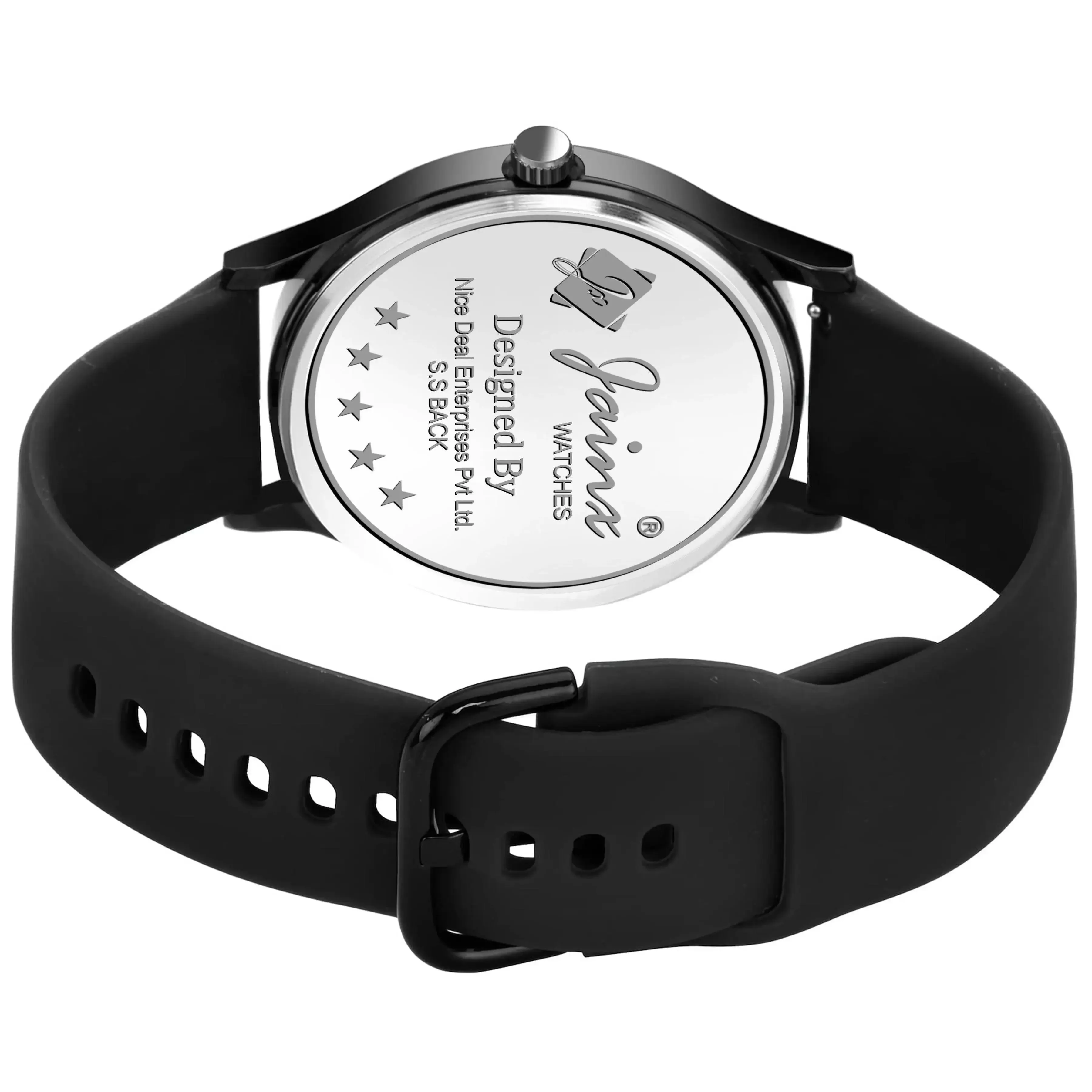 Jainx Black Silicone Band Analog Watch - For Men JM7172