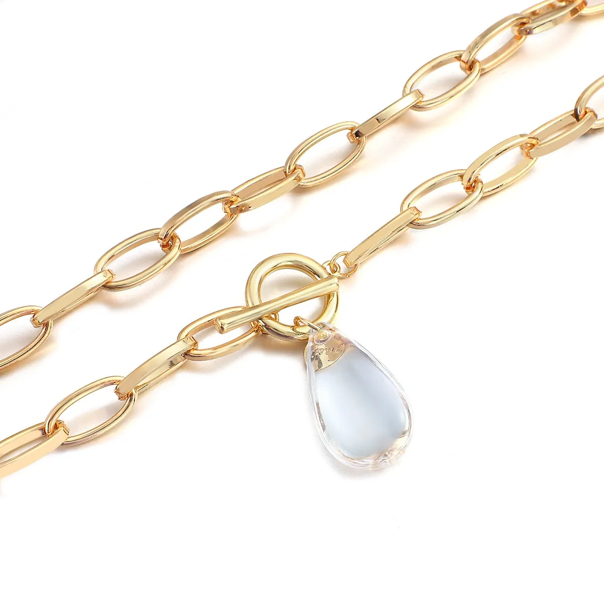 Karin Crystal Water Drop Pendant Necklace