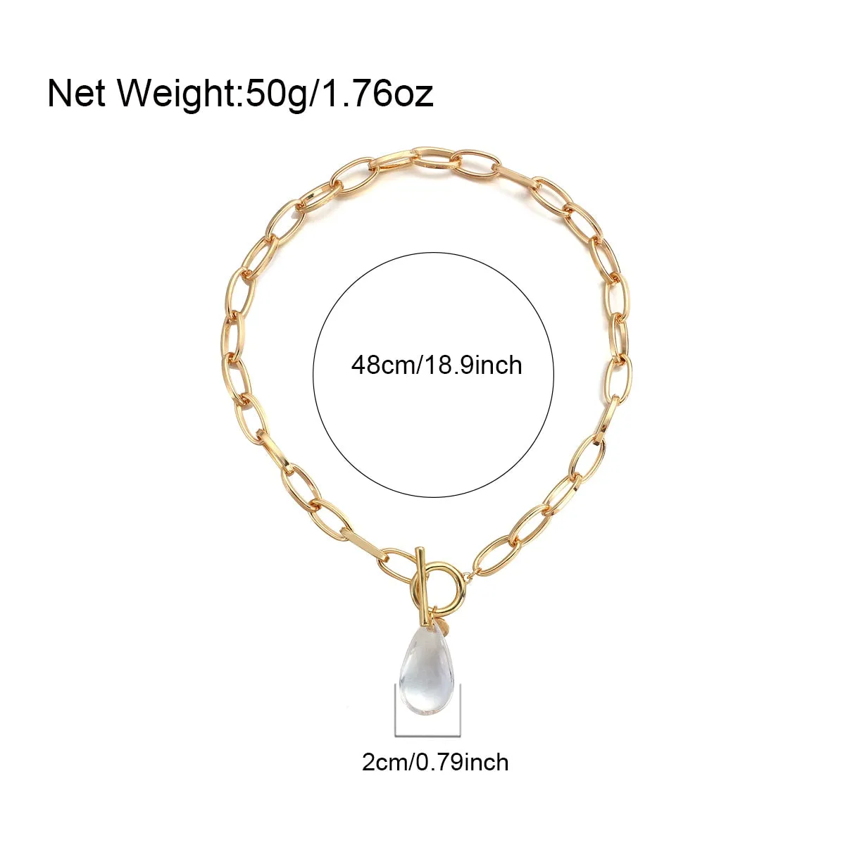 Karin Crystal Water Drop Pendant Necklace