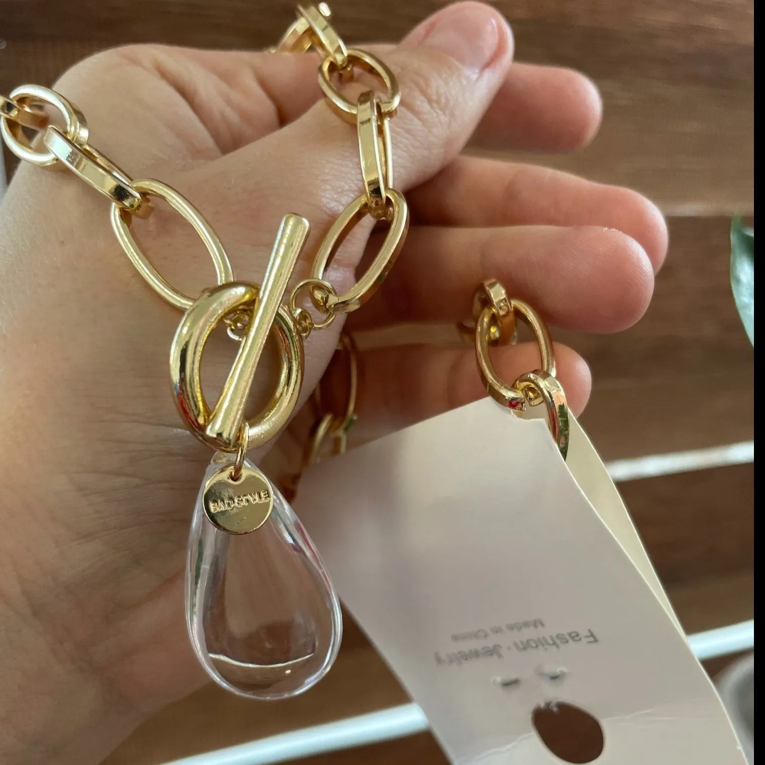Karin Crystal Water Drop Pendant Necklace