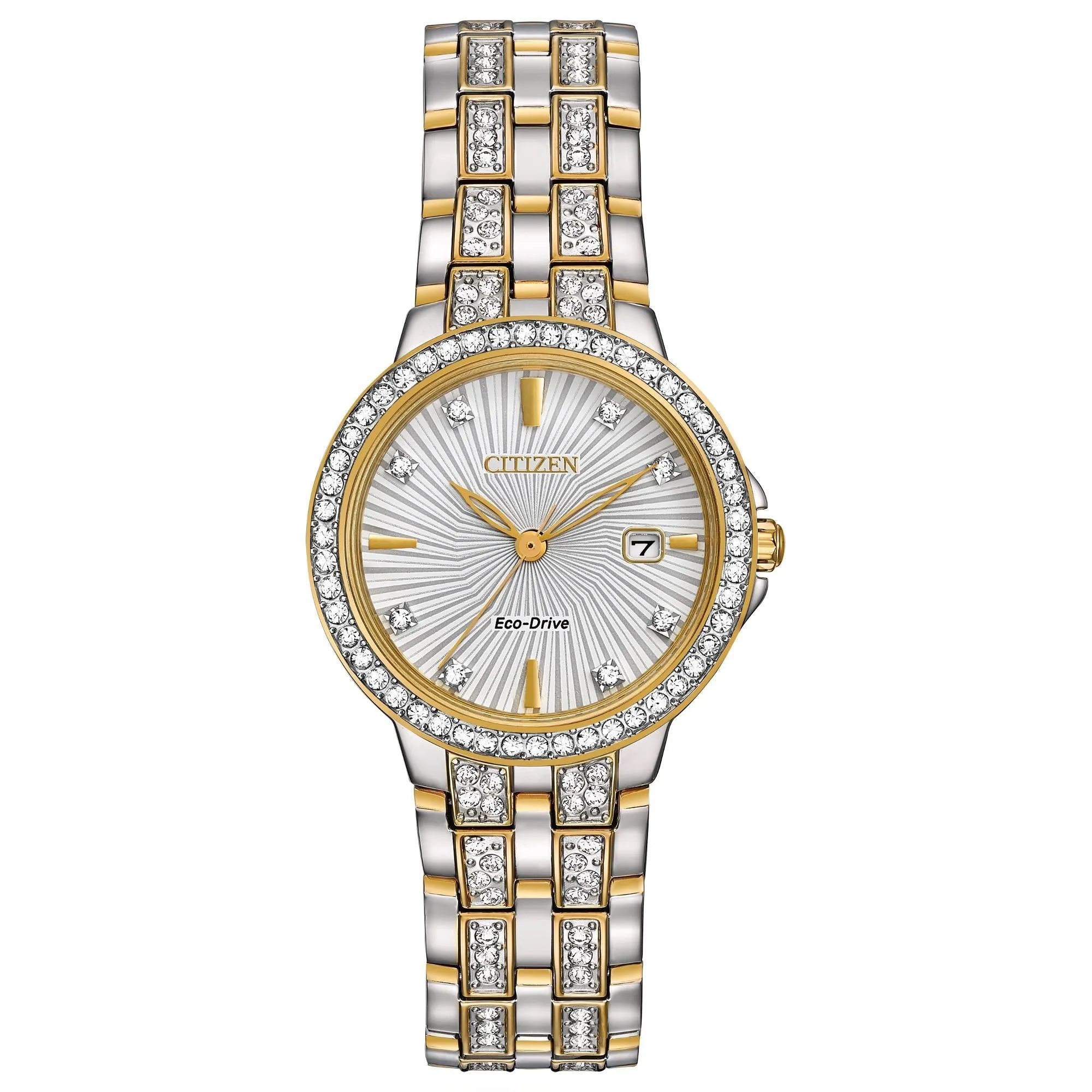 Ladies' Citizen Eco-Drive Two-Tone Silhouette Crystal Watch | 28mm | EW2344-57A