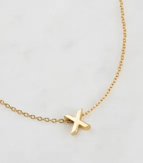 Letter Necklace (gold) - X