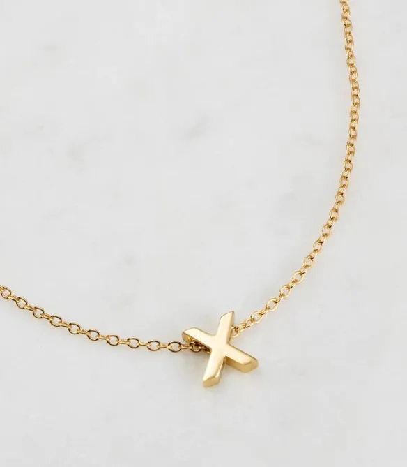 Letter Necklace (gold) - X