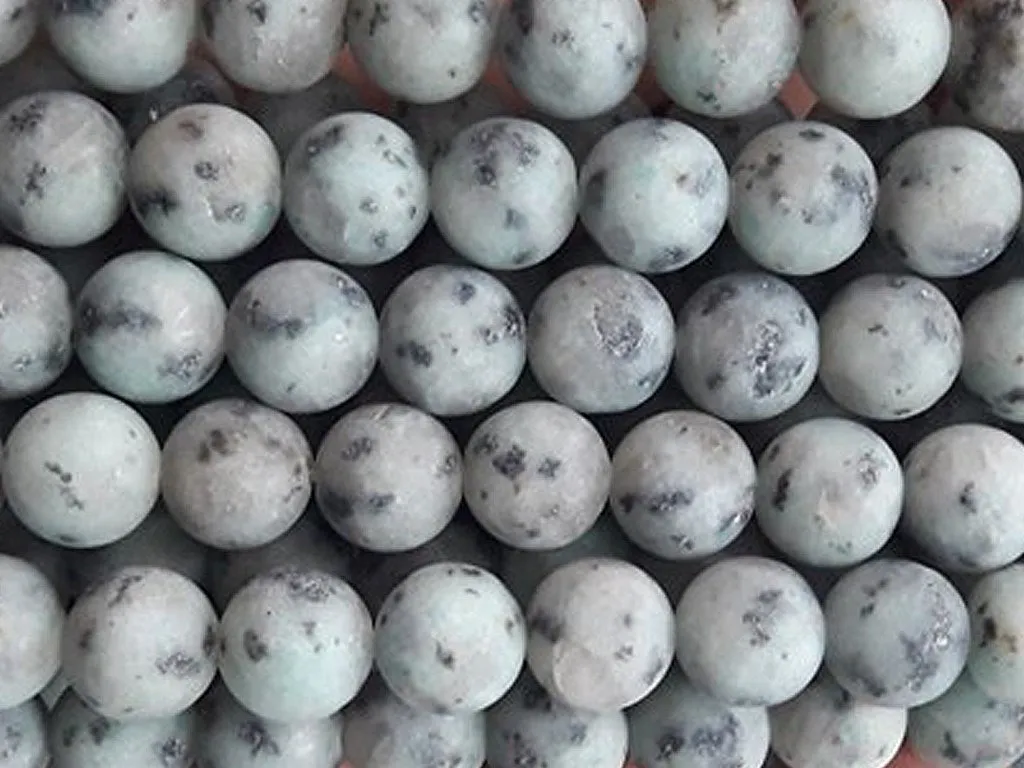 Light Gray Black Spots Semi Precious Quartz Stones