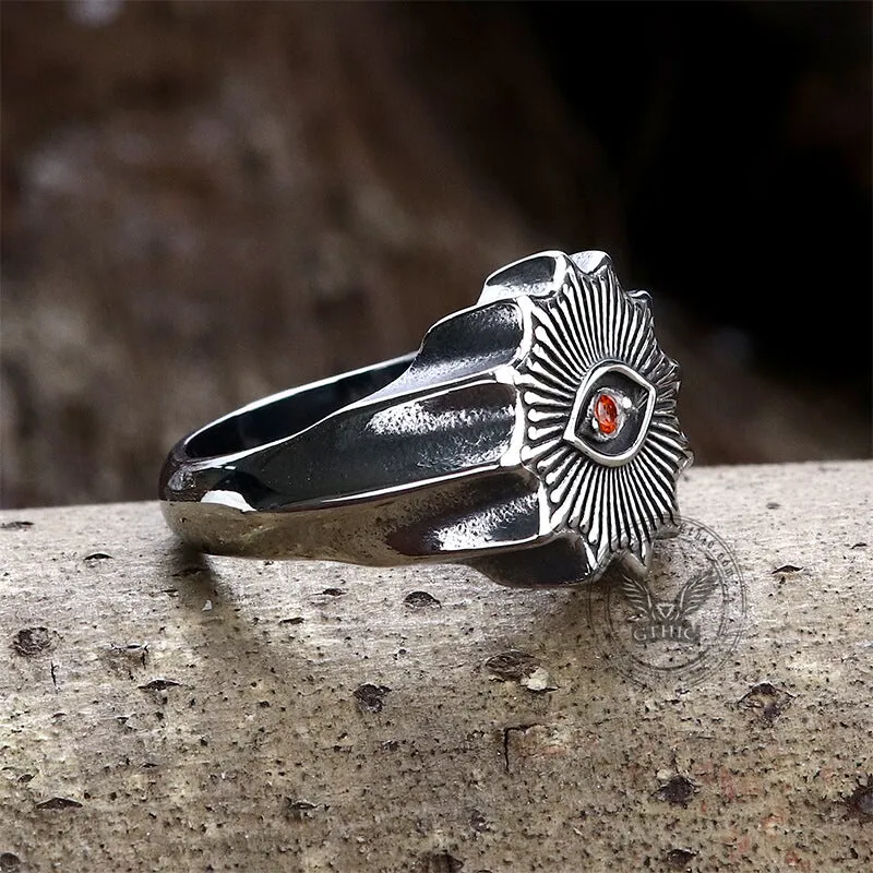 Masonic Eye Stainless Steel Ring