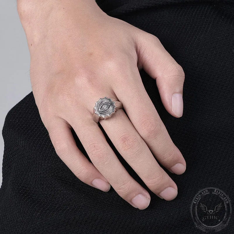 Masonic Eye Stainless Steel Ring