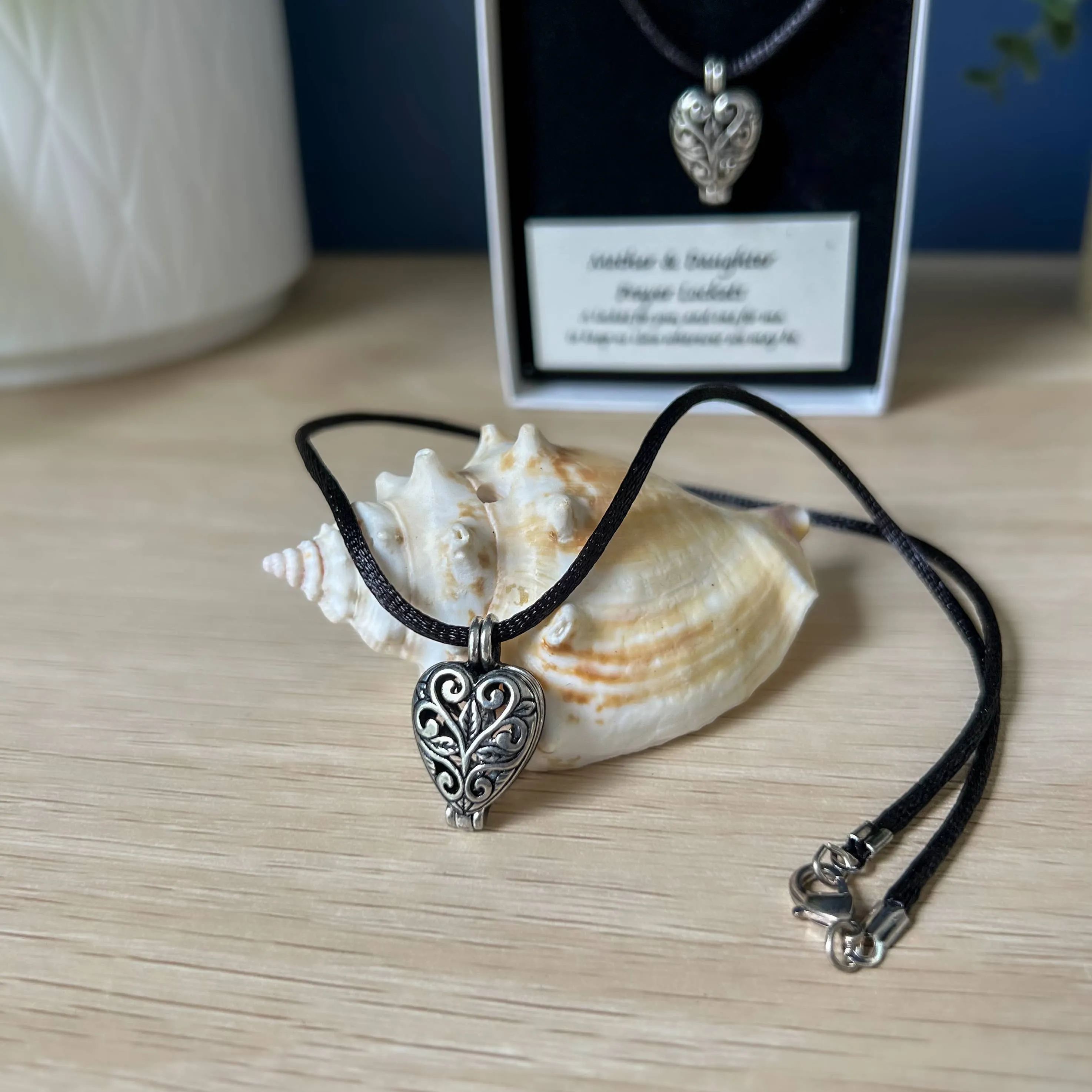 Matching Heart-Shaped Prayer Locket Necklace Sets | Friendship, Grandmother-Granddaughter, Sister, Mother-Daughter