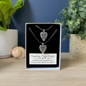 Matching Heart-Shaped Prayer Locket Necklace Sets | Friendship, Grandmother-Granddaughter, Sister, Mother-Daughter