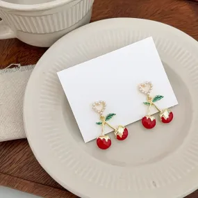 MAYTRENDS  - Sweet Cherry Heart Earrings