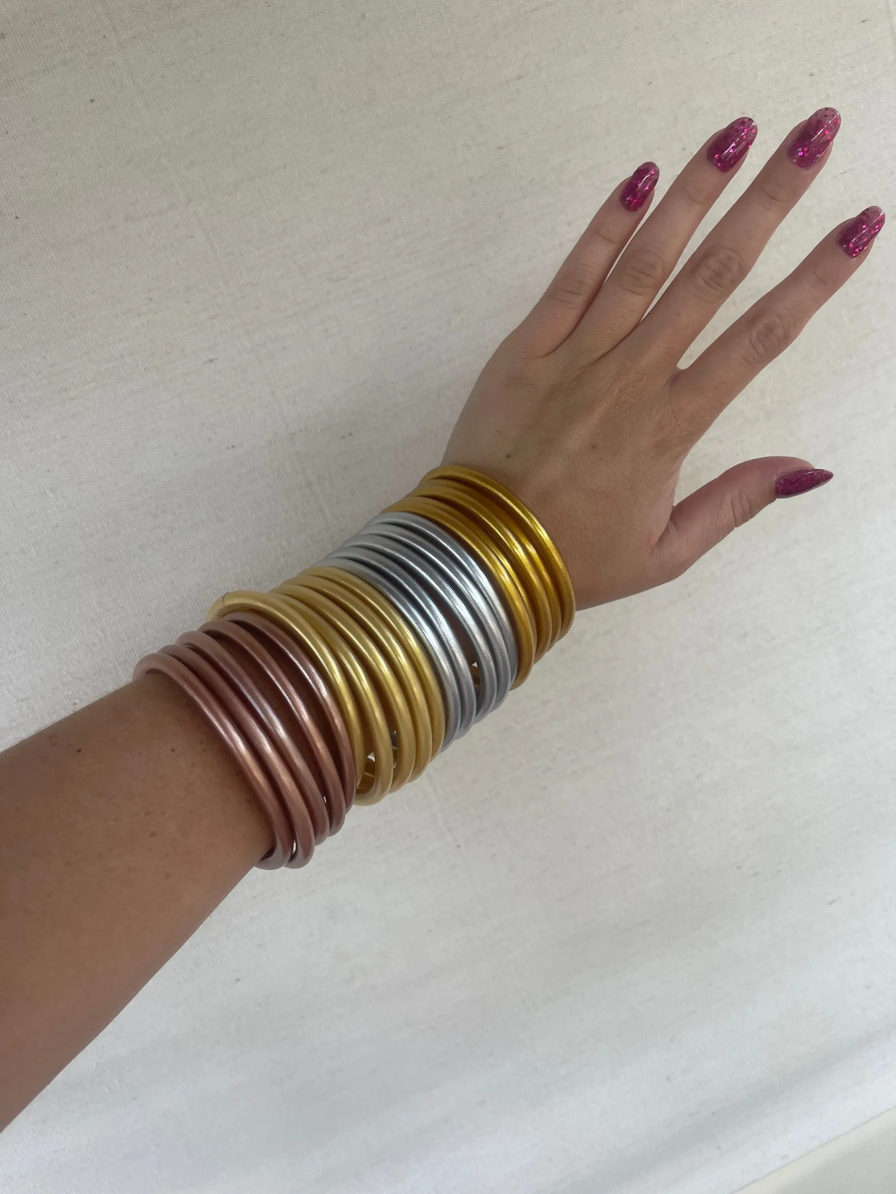 Metallic Jelly Bracelets Set of 5