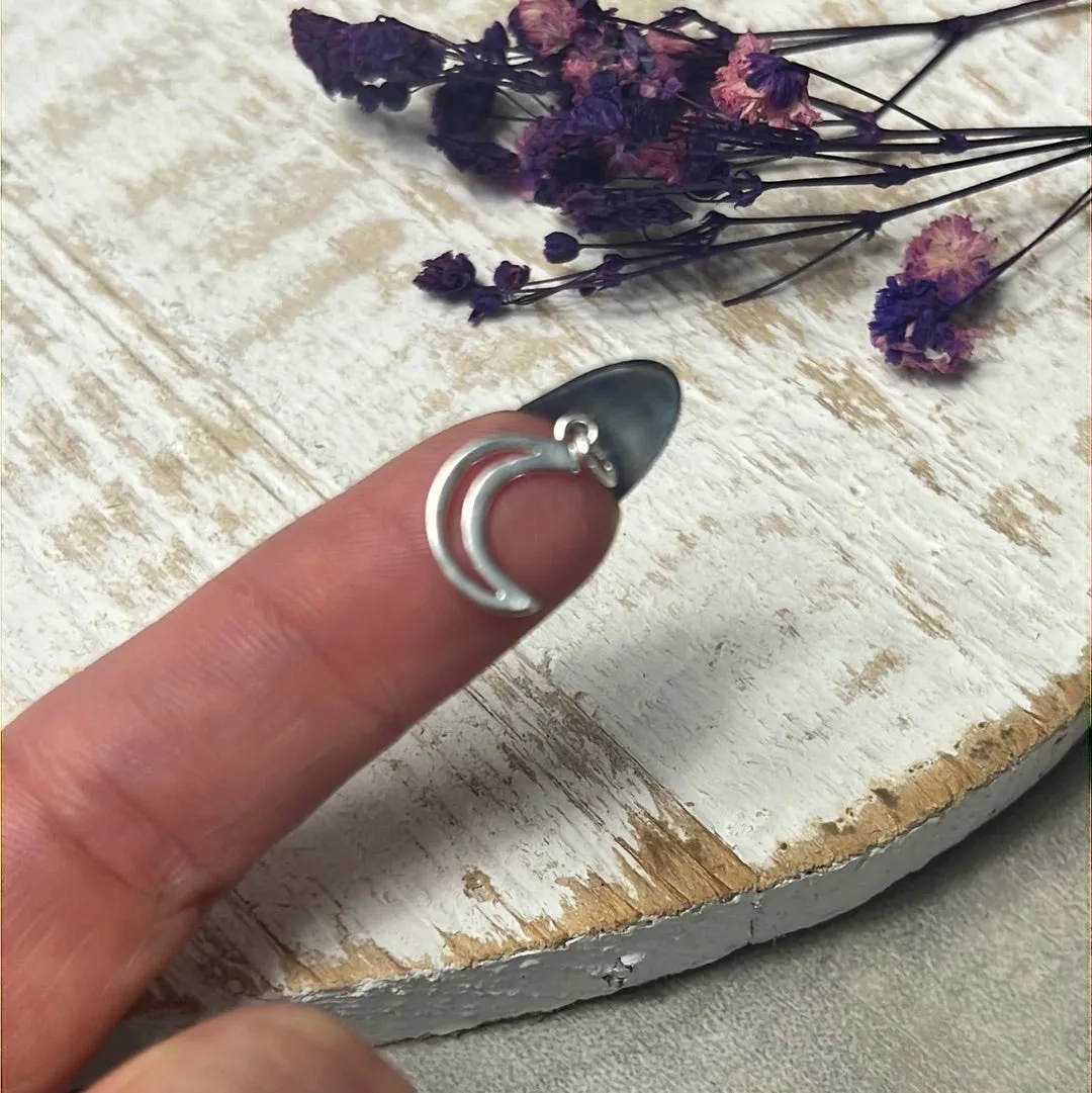 Moon Open 925 Sterling Silver Pendant Charm