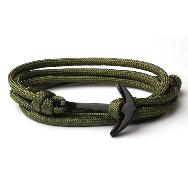 New Fashion Bracelet For Men  Anchor Hand-woven Multi-layer Rope Charm Bracelet for men Jewelry