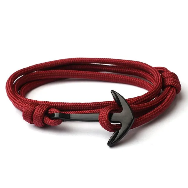 New Fashion Bracelet For Men  Anchor Hand-woven Multi-layer Rope Charm Bracelet for men Jewelry