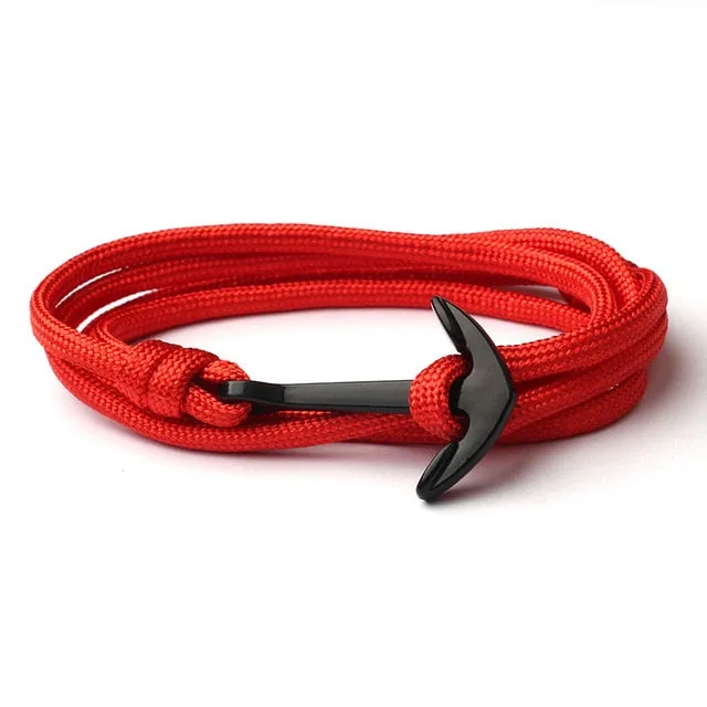 New Fashion Bracelet For Men  Anchor Hand-woven Multi-layer Rope Charm Bracelet for men Jewelry