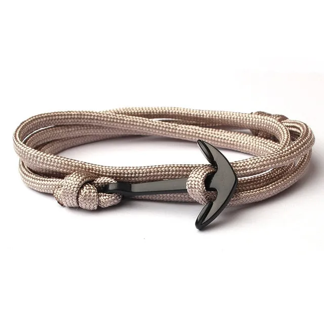 New Fashion Bracelet For Men  Anchor Hand-woven Multi-layer Rope Charm Bracelet for men Jewelry